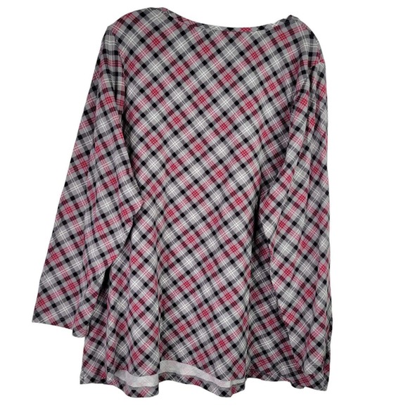 Catherines Red and Black Plaid Blouse - Picture 3 of 11